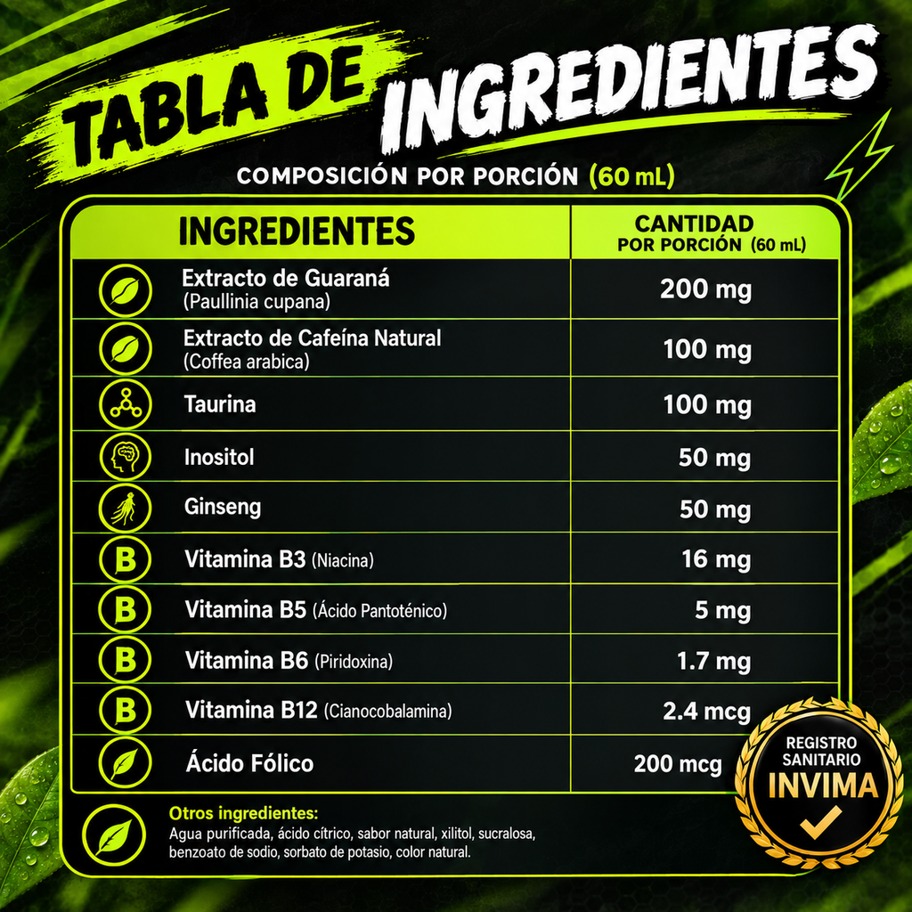 Energy 10 Cero Guayabo x 6 frascos