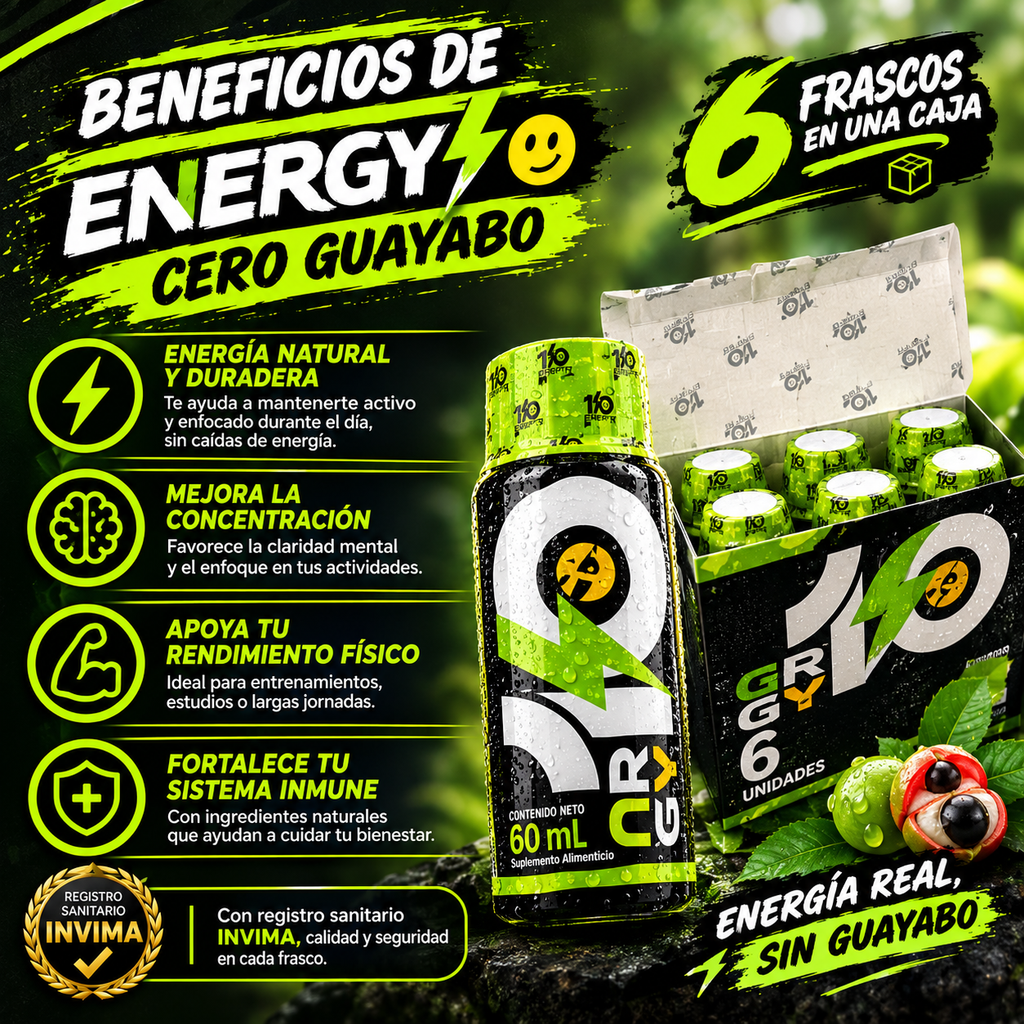 Energy 10 Cero Guayabo x 6 frascos